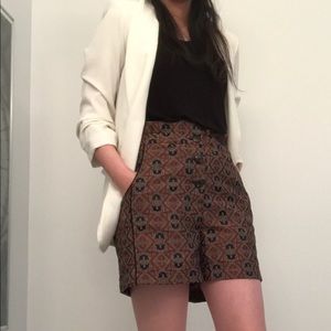 sezane high waisted jaqard shorts